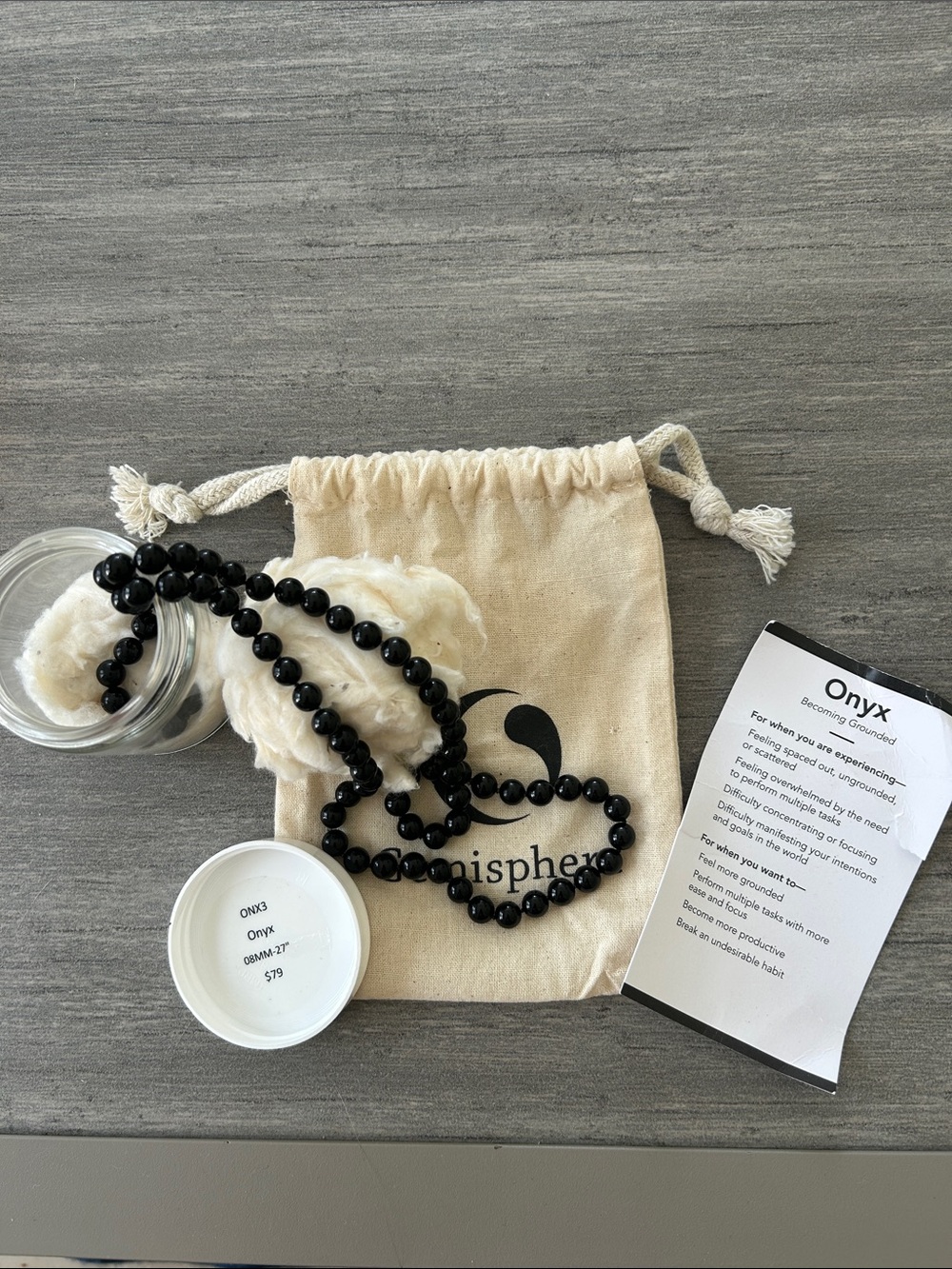 Onyx Beaded Necklace - Black